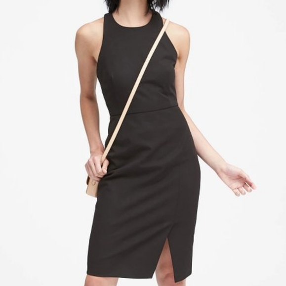 Banana Republic Little Black Dress LBD with Slit - Picture 2 of 3